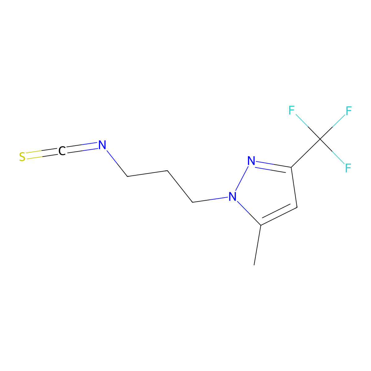 1-(3-Isothiocyanato-propyl)-5-methyl-3-trifluoromethyl-1H-pyrazole molecular structure, CAS 1004643-65-5
