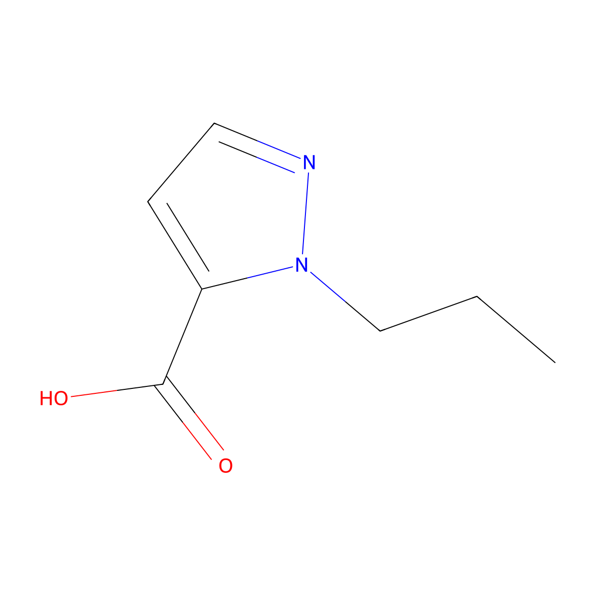 1-propyl-1H-pyrazole-5-carboxylic acid molecular structure, CAS 1004643-68-8