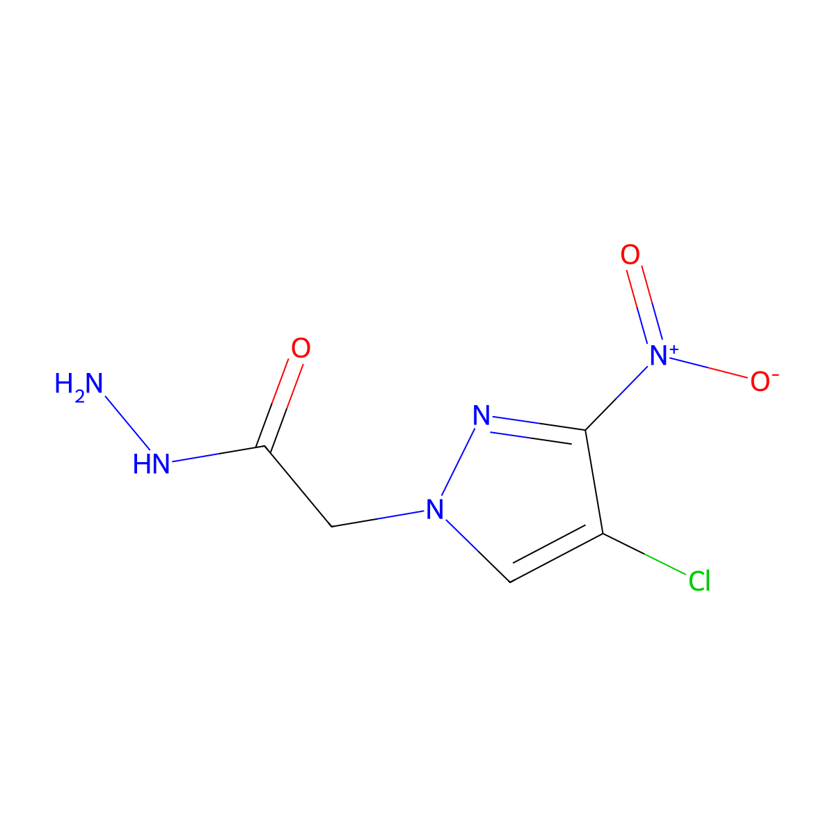 2-(4-chloro-3-nitro-1H-pyrazol-1-yl)acetohydrazide molecular structure, CAS 1004644-14-7