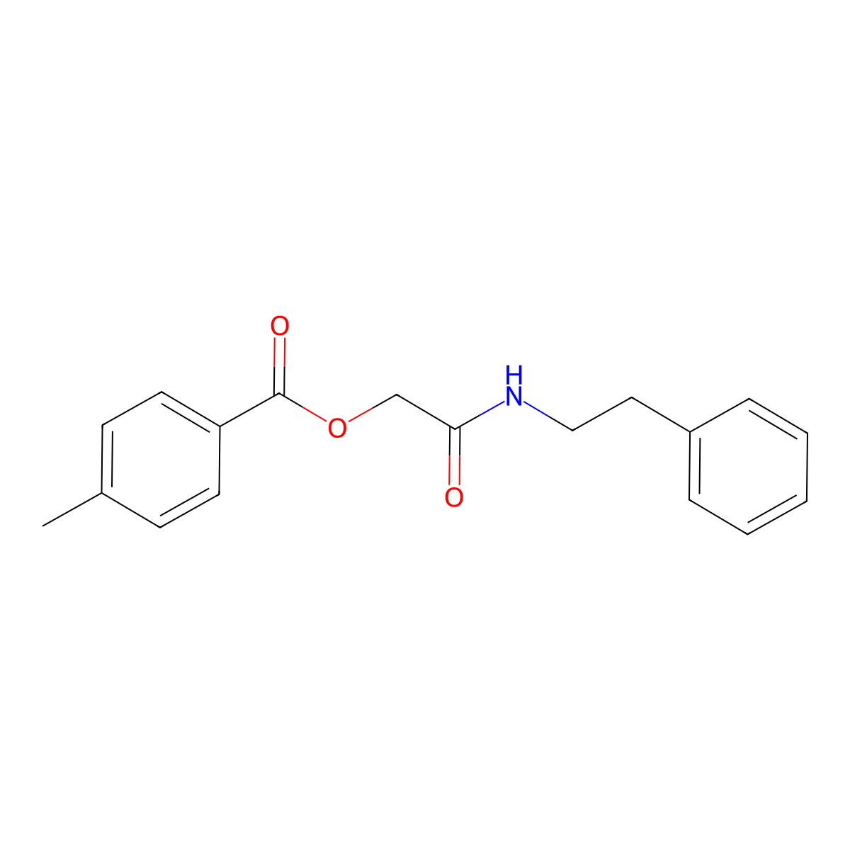 [(2-Phenylethyl)carbamoyl]methyl 4-methylbenzoate molecular structure, CAS 1004644-41-0