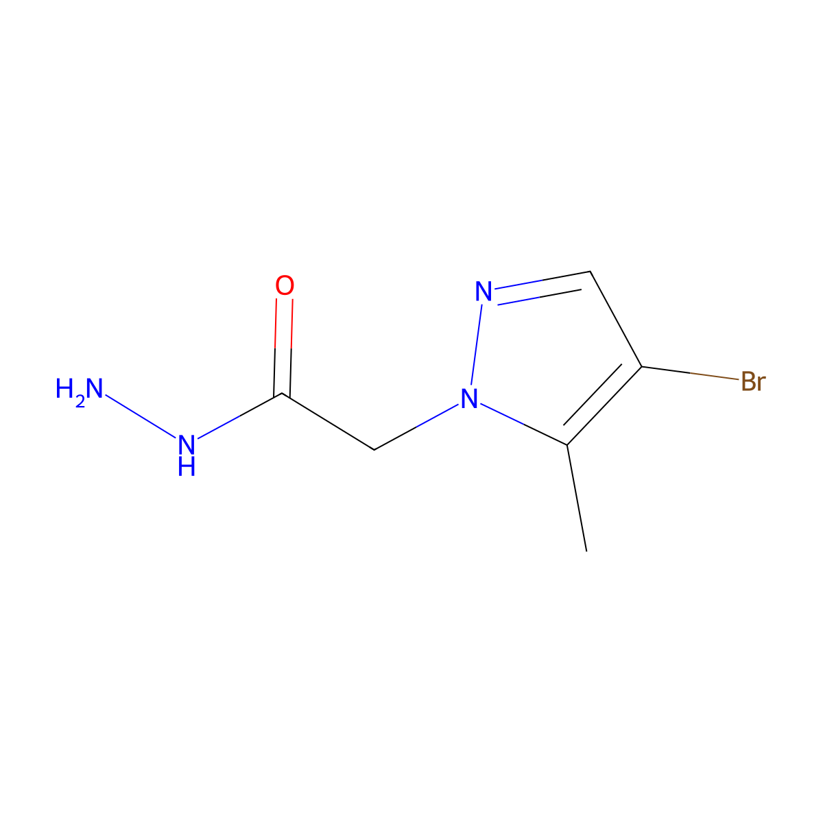 2-(4-bromo-5-methyl-1H-pyrazol-1-yl)acetohydrazide molecular structure, CAS 1004644-52-3