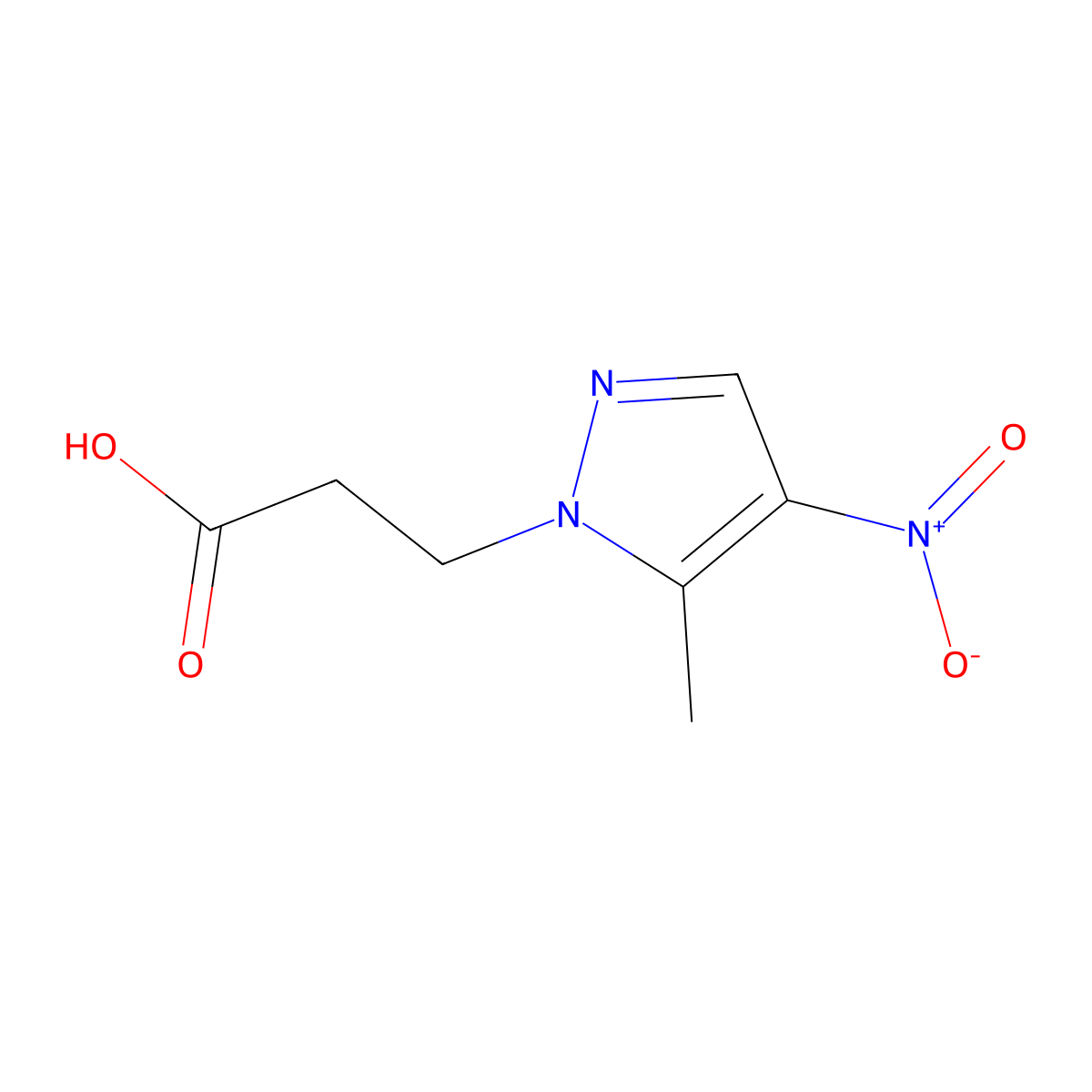 3-(5-methyl-4-nitro-1H-pyrazol-1-yl)propanoic acid molecular structure, CAS 1004644-54-5