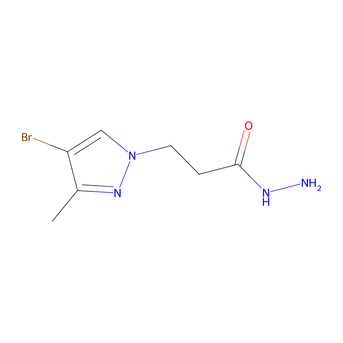 3-(4-bromo-3-methyl-1H-pyrazol-1-yl)propanehydrazide molecular structure, CAS 1004644-56-7