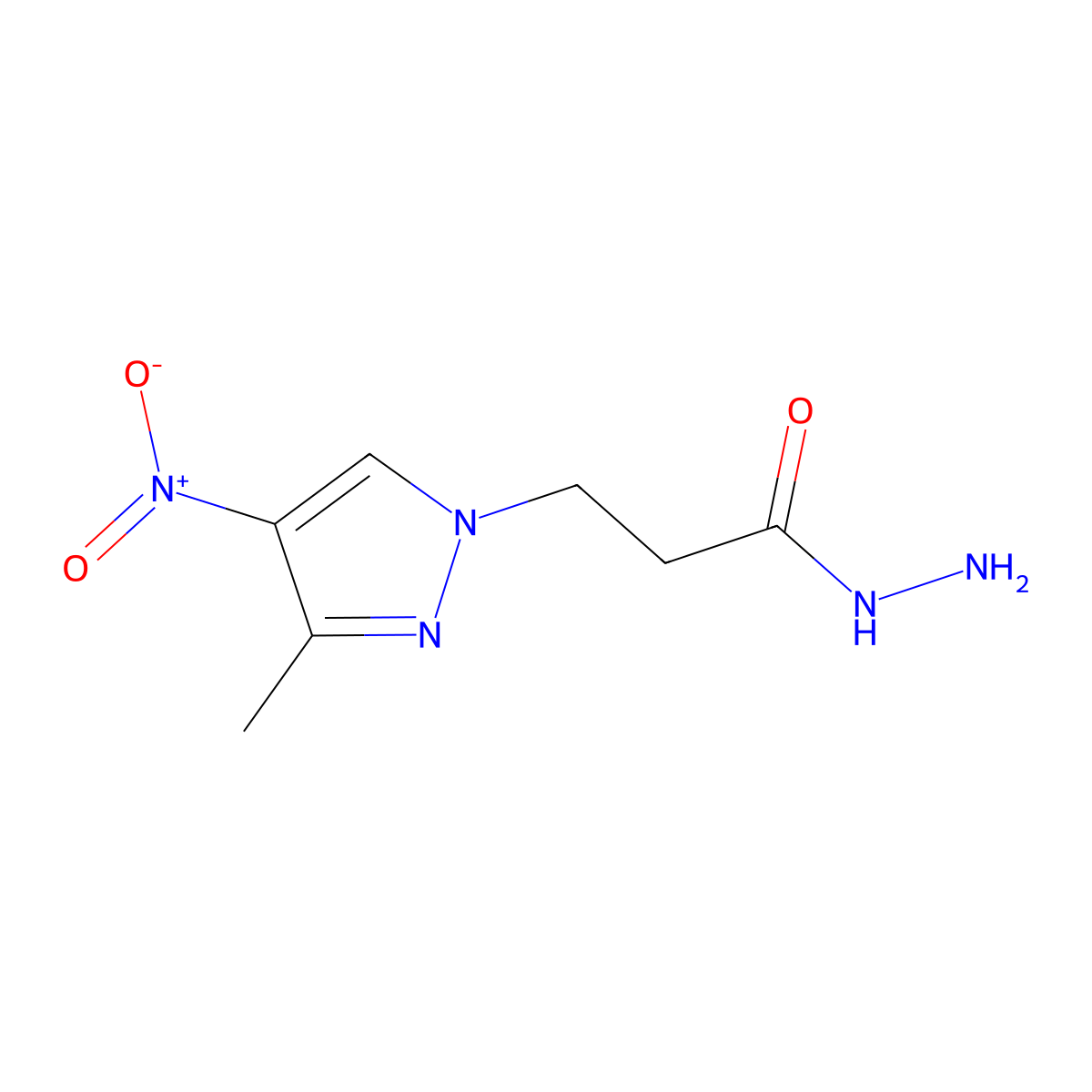 3-(3-methyl-4-nitro-1H-pyrazol-1-yl)propanehydrazide molecular structure, CAS 1004644-57-8