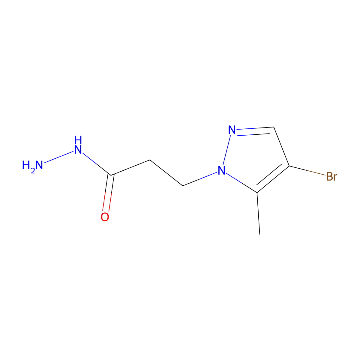 3-(4-bromo-5-methyl-1H-pyrazol-1-yl)propanehydrazide molecular structure, CAS 1004644-59-0