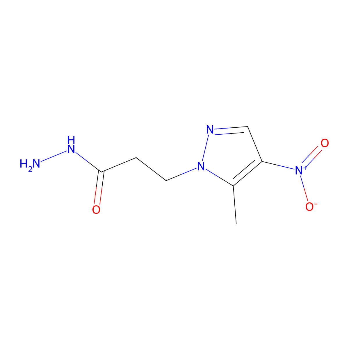 3-(5-methyl-4-nitro-1H-pyrazol-1-yl)propanehydrazide molecular structure, CAS 1004644-61-4