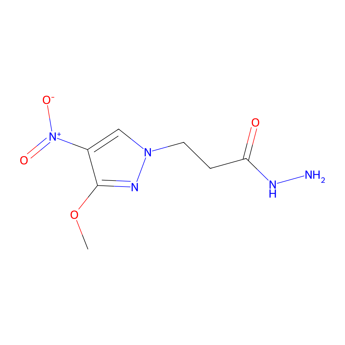 3-(3-methoxy-4-nitro-1H-pyrazol-1-yl)propanohydrazide molecular structure, CAS 1004644-62-5