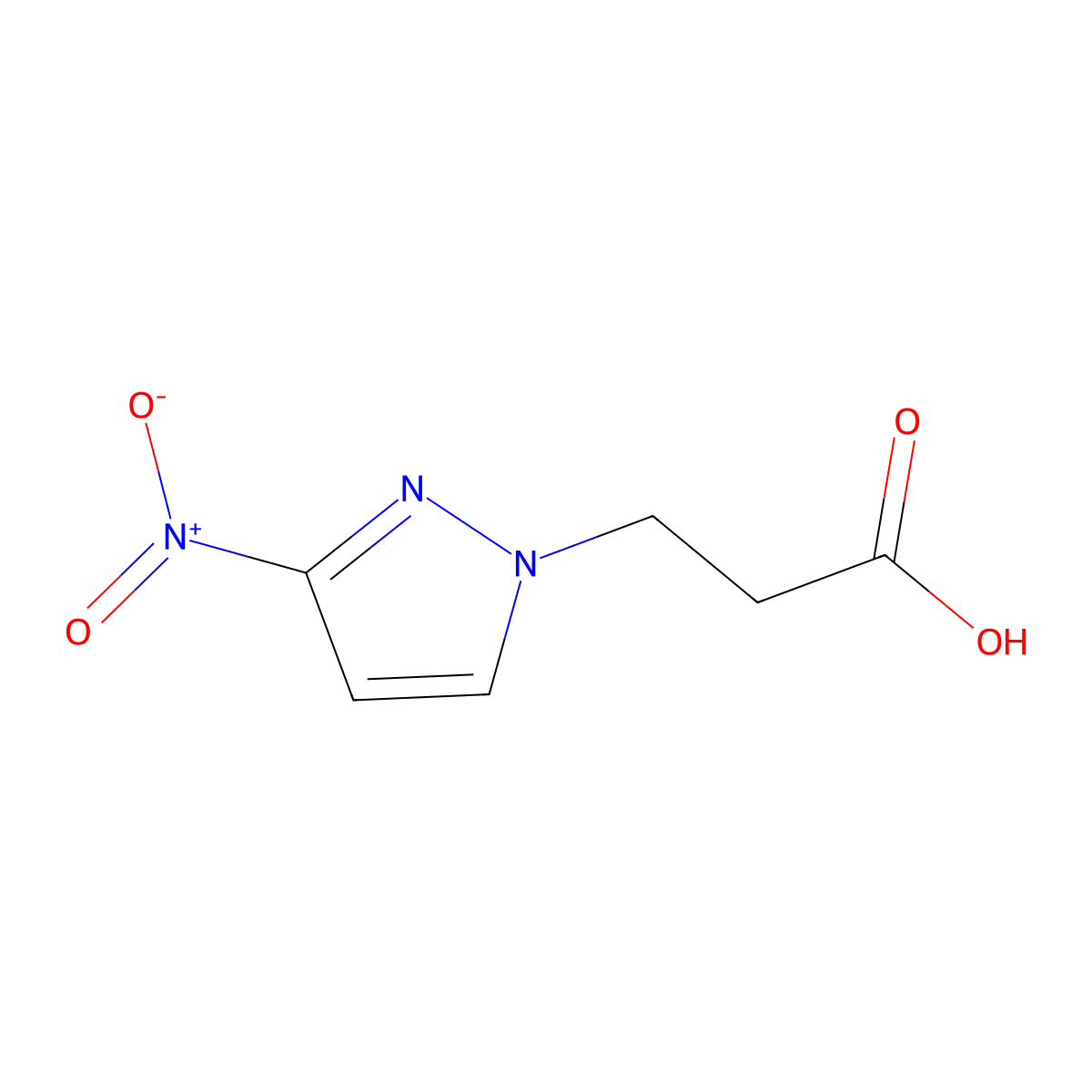 3-(3-nitro-1H-pyrazol-1-yl)propanoic acid molecular structure, CAS 1004644-63-6