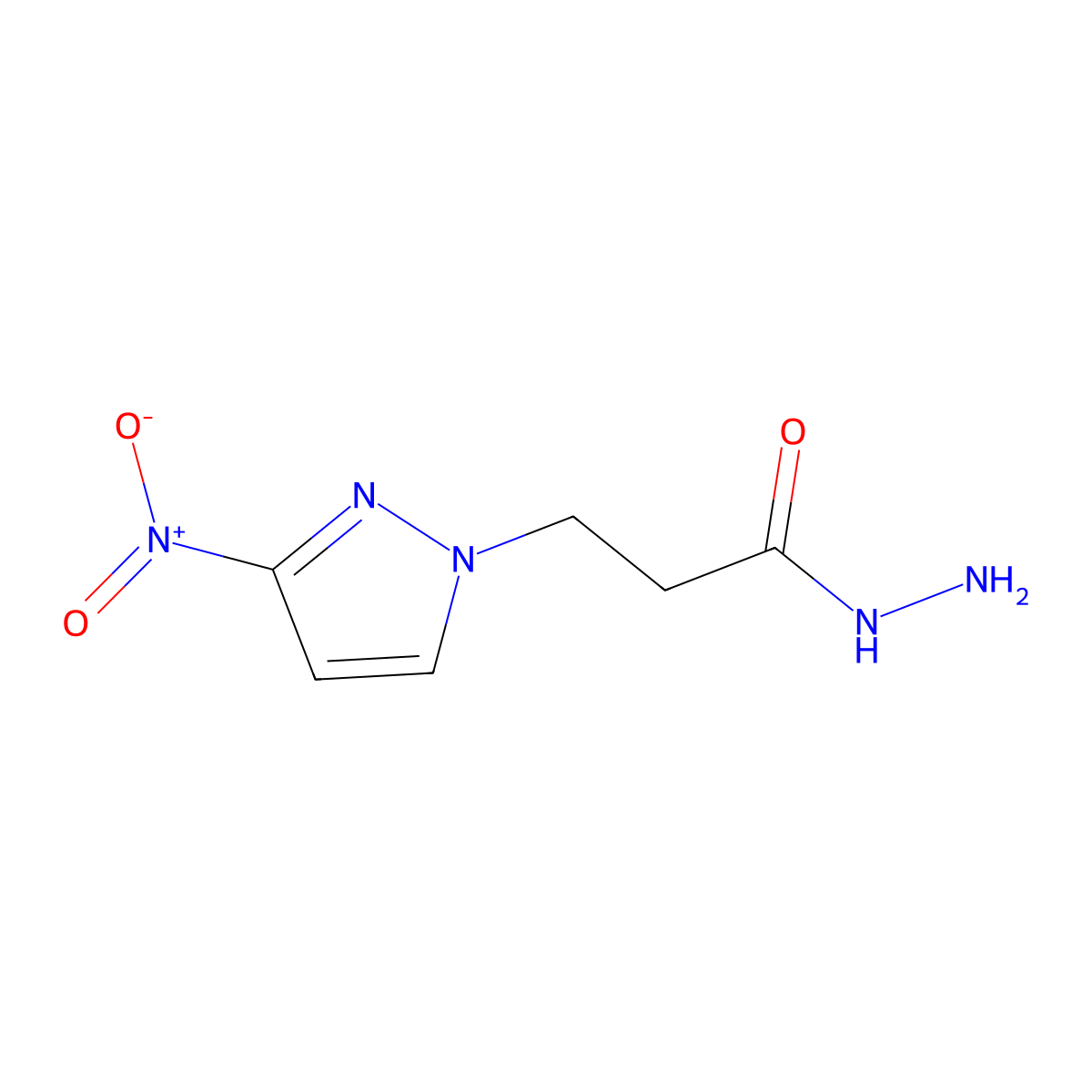 3-(3-Nitro-pyrazol-1-yl)-propionic acid hydrazide molecular structure, CAS 1004644-65-8