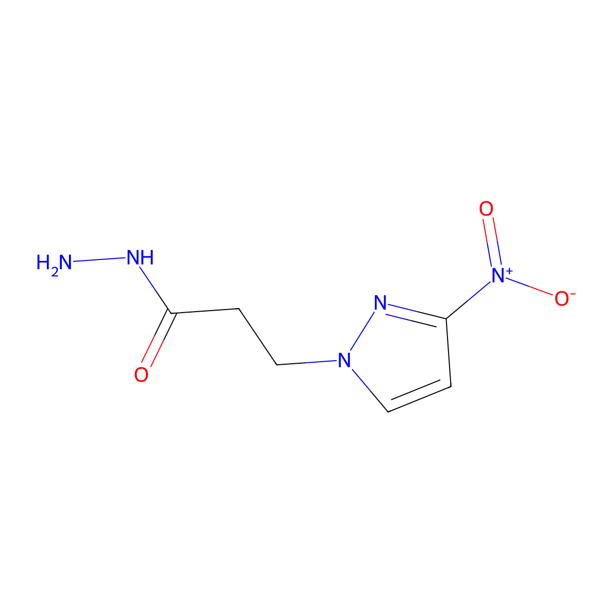 3-(3-Nitro-pyrazol-1-yl)-propionic acid hydrazide molecular structure, CAS 1004644-65-8
