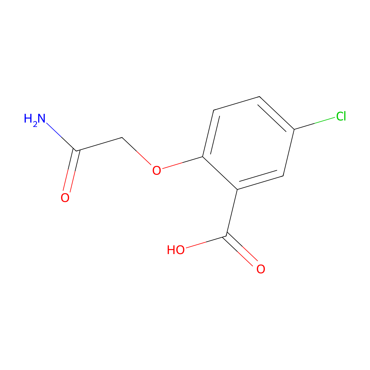 2-(2-Amino-2-oxoethoxy)-5-chlorobenzoic acid molecular structure, CAS 1004687-79-9