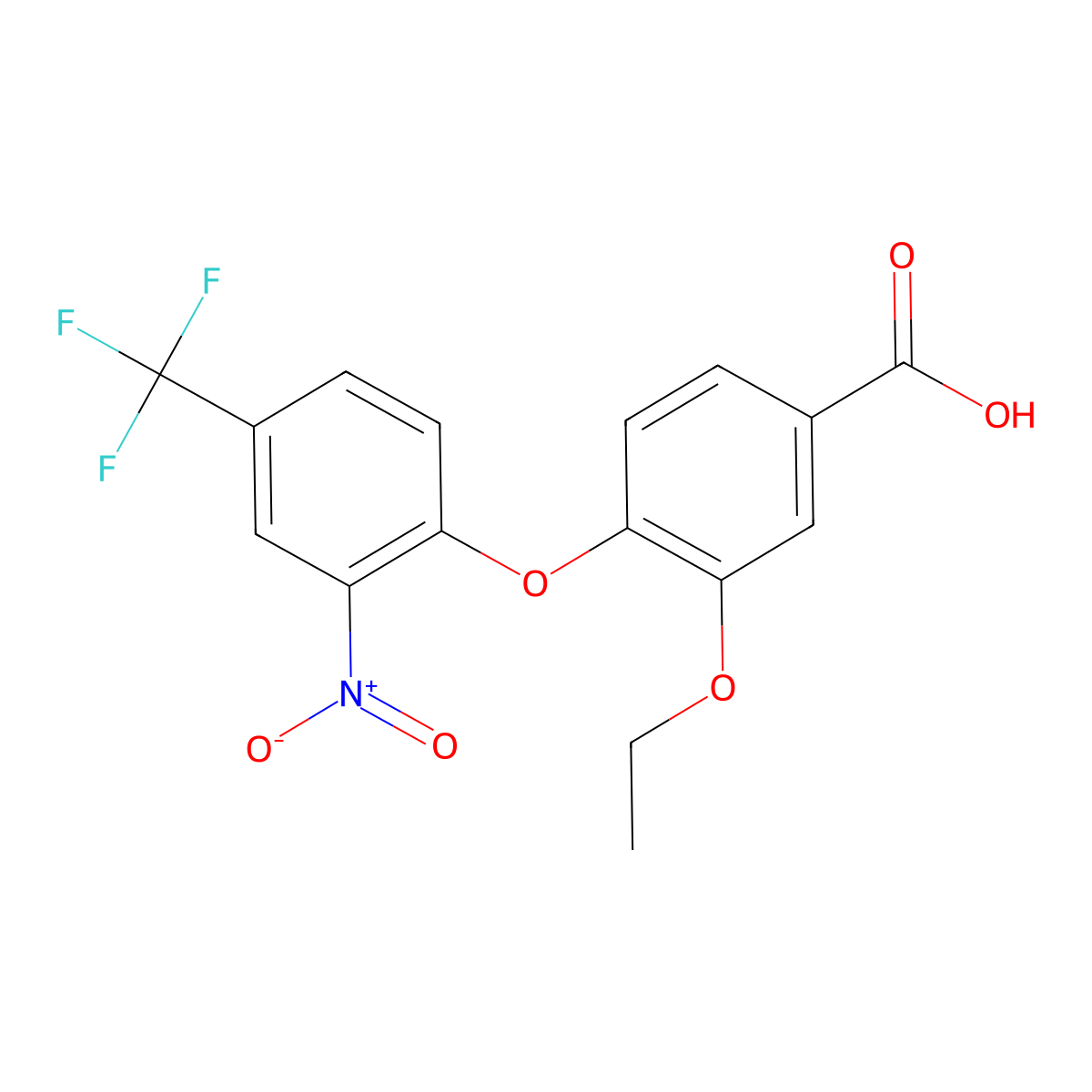 3-ethoxy-4-[2-nitro-4-(trifluoromethyl)phenoxy]benzoic Acid molecular structure, CAS 1004687-97-1