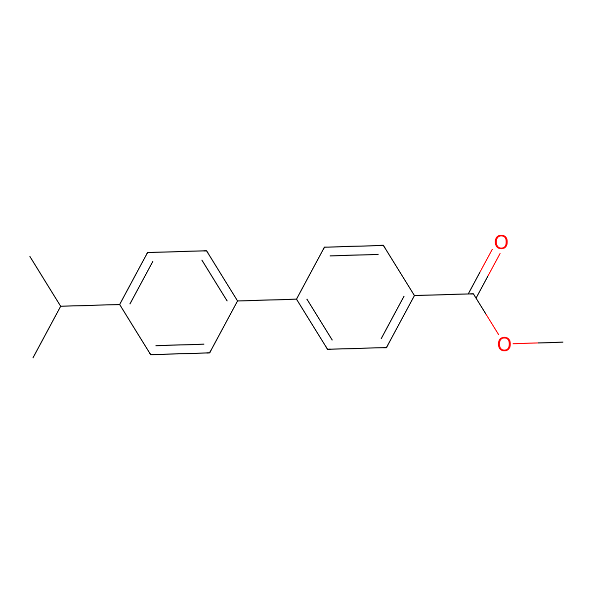 [1,1'-Biphenyl]-4-carboxylic acid, 4'-(1-methylethyl)-, methyl ester molecular structure, CAS 10047-16-2