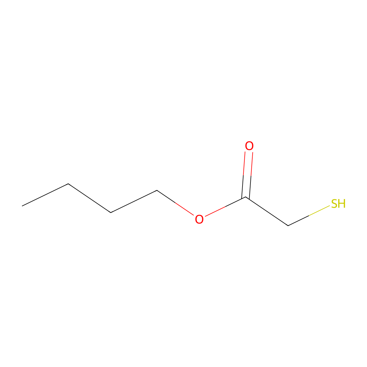 Butyl Thioglycolate molecular structure, CAS 10047-28-6