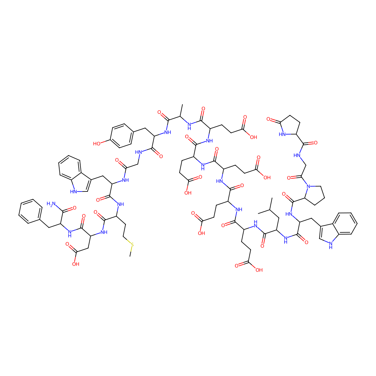 Gastrin-17 molecular structure, CAS 10047-33-3