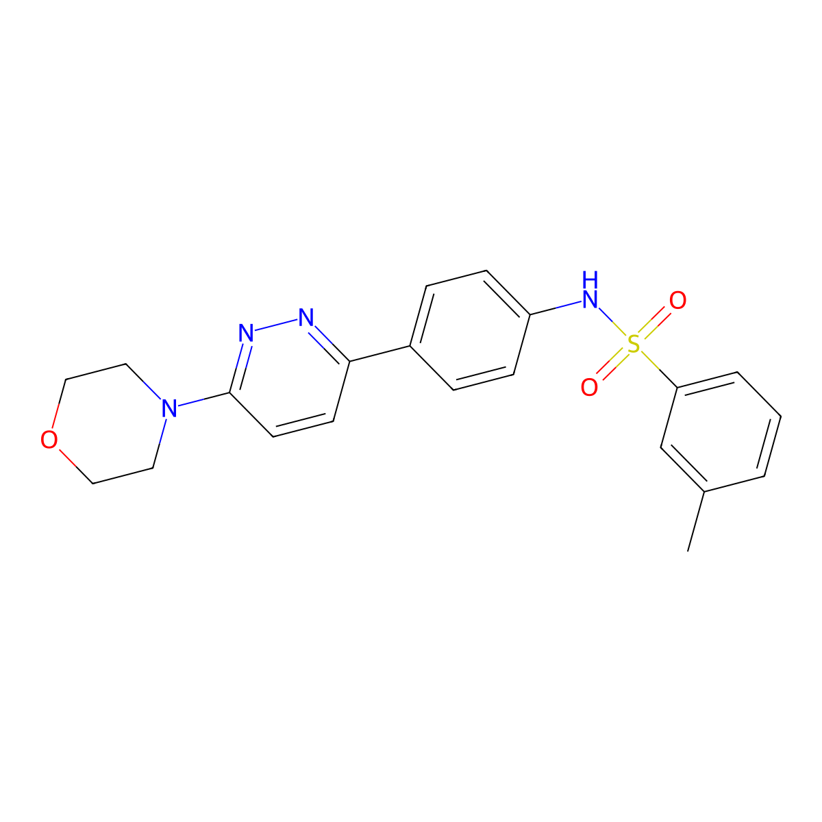 3-methyl-N-[4-(6-morpholin-4-ylpyridazin-3-yl)phenyl]benzenesulfonamide molecular structure, CAS 1004713-61-4