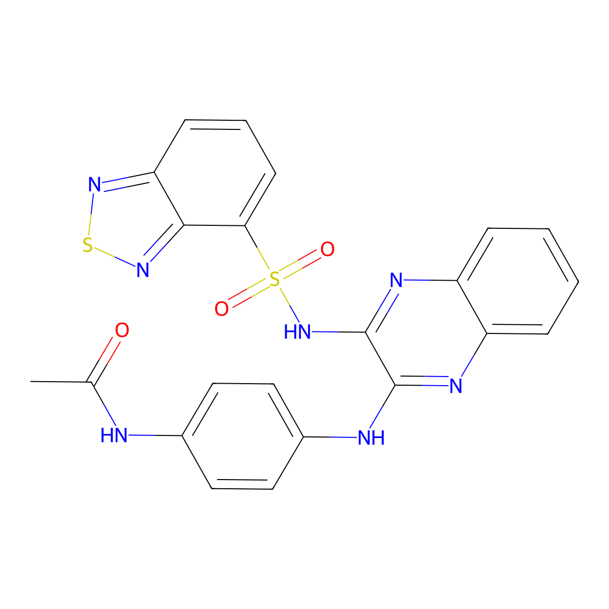 N-(4-((3-(benzo[c][1,2,5]thiadiazole-4-sulfonamido)quinoxalin-2-yl)amino)phenyl)acetamide molecular structure, CAS 1004717-57-0