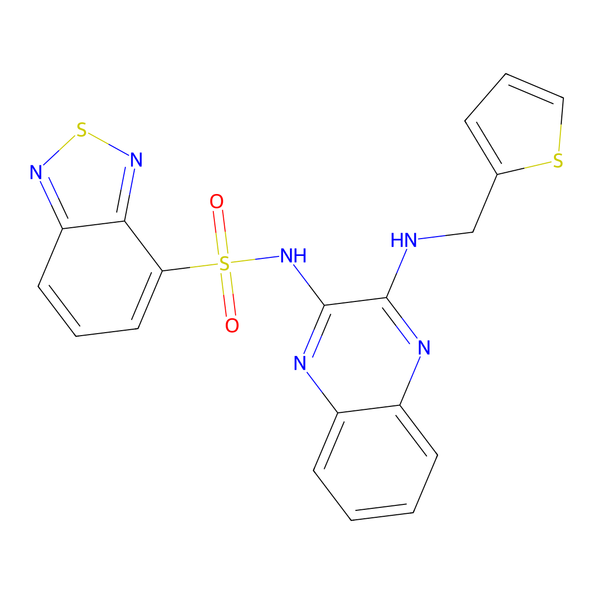C19H14N6O2S3 molecular structure, CAS 1004717-70-7