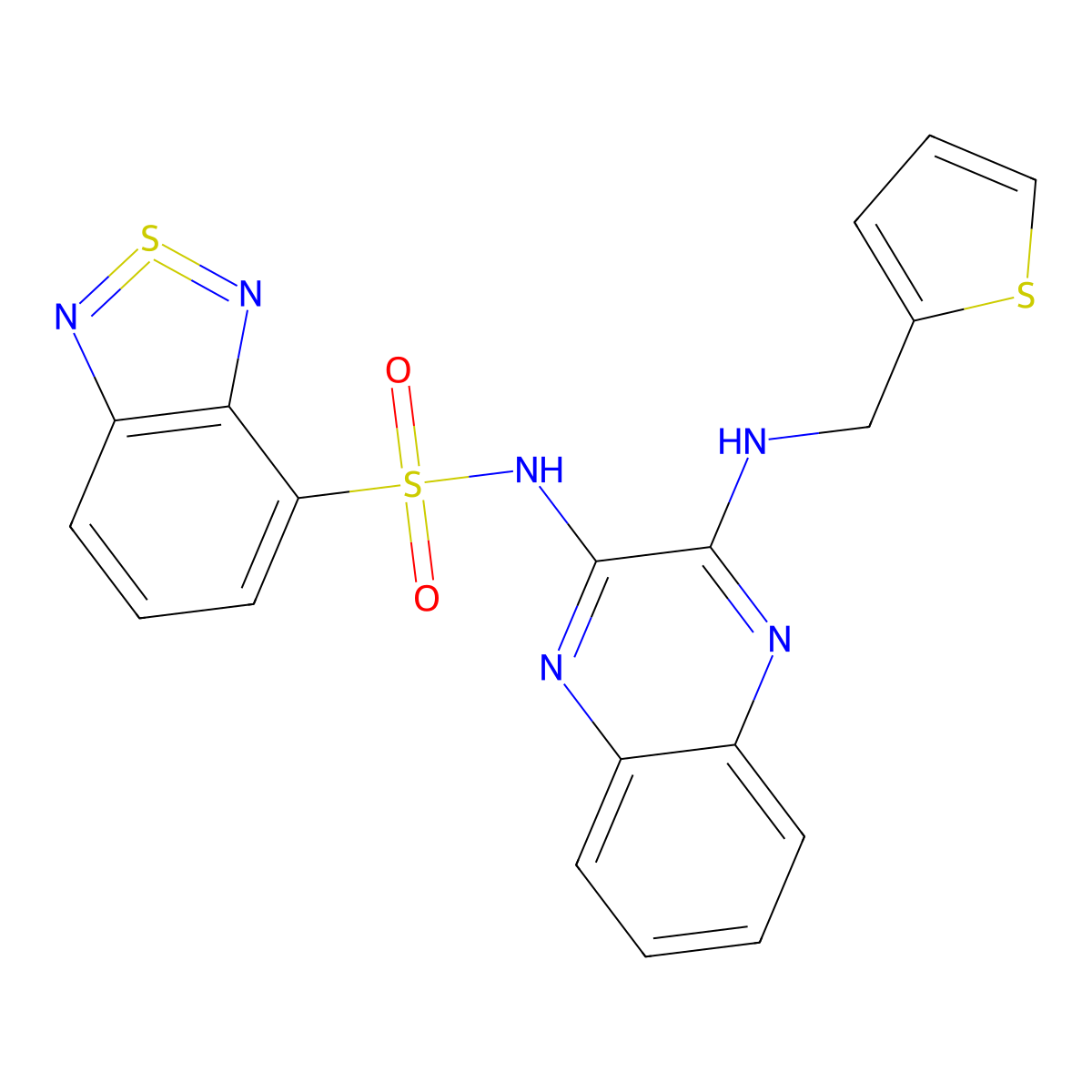 C19H14N6O2S3 molecular structure, CAS 1004717-70-7