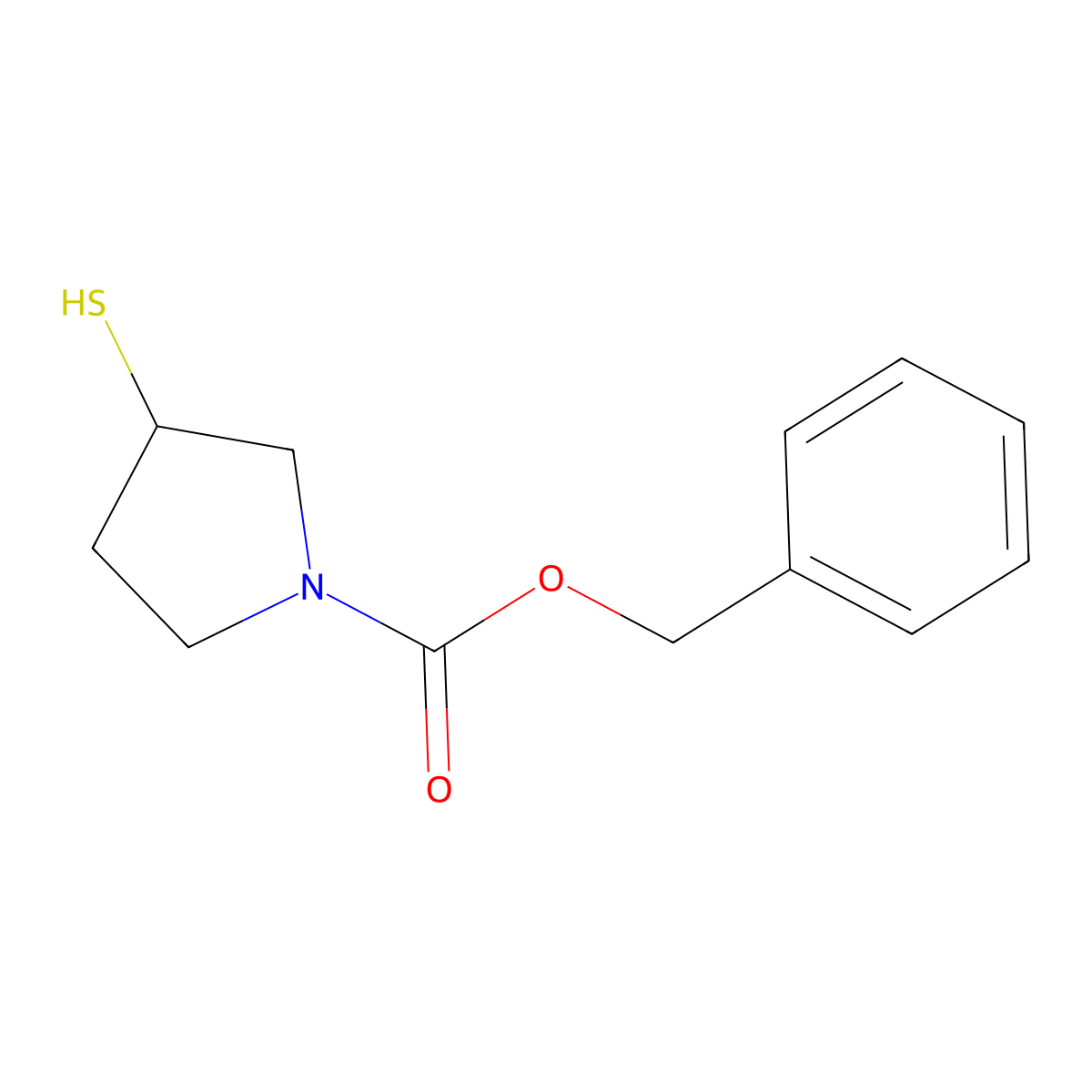 Benzyl 3-mercaptopyrrolidine-1-carboxylate molecular structure, CAS 100472-48-8