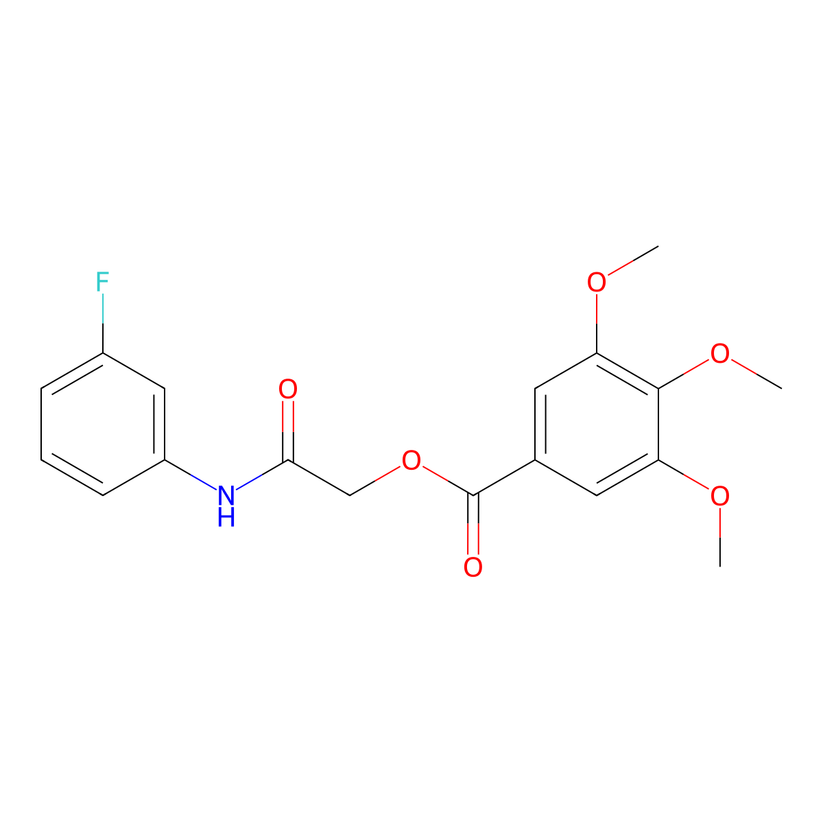 [2-(3-Fluoroanilino)-2-oxoethyl] 3,4,5-trimethoxybenzoate molecular structure, CAS 1004724-07-5