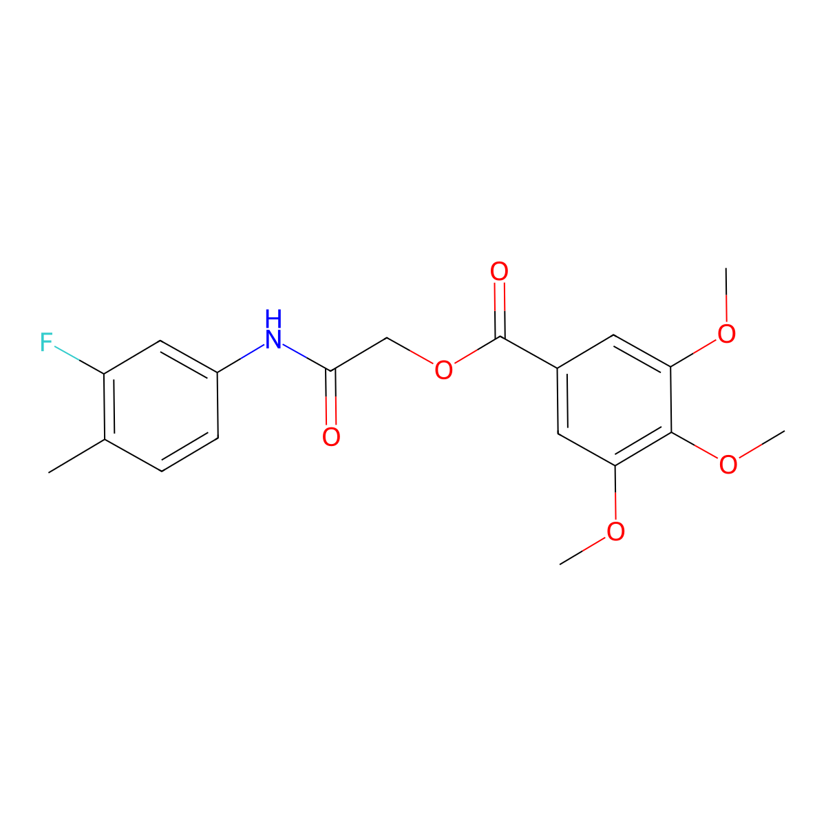 [2-(3-Fluoro-4-methylanilino)-2-oxoethyl] 3,4,5-trimethoxybenzoate molecular structure, CAS 1004724-24-6