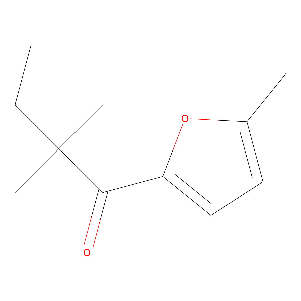 2,2-Dimethyl-1-(5-methylfuran-2-yl)butan-1-one molecular structure, CAS 100475-32-9