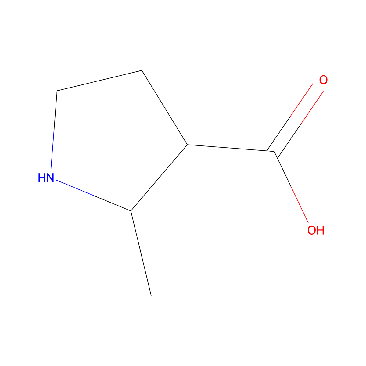 (2S,3R)-2-methylpyrrolidine-3-carboxylic acid molecular structure, CAS 1004750-54-2