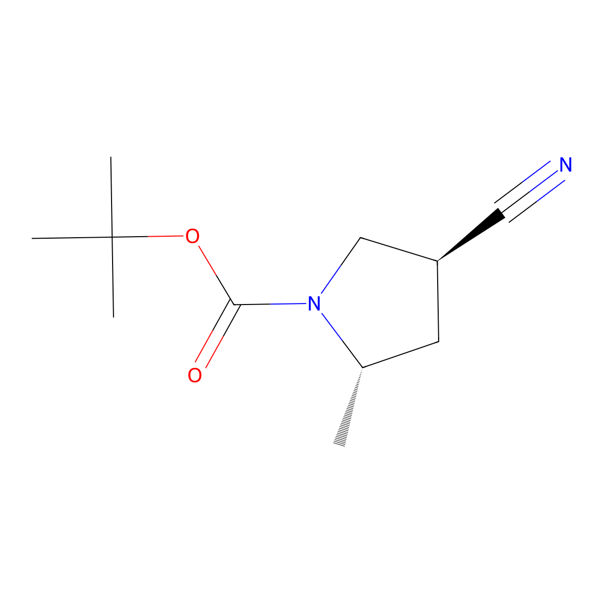 tert-butyl (2S,4S)-4-cyano-2-methyl-pyrrolidine-1-carboxylate molecular structure, CAS 1004750-57-5