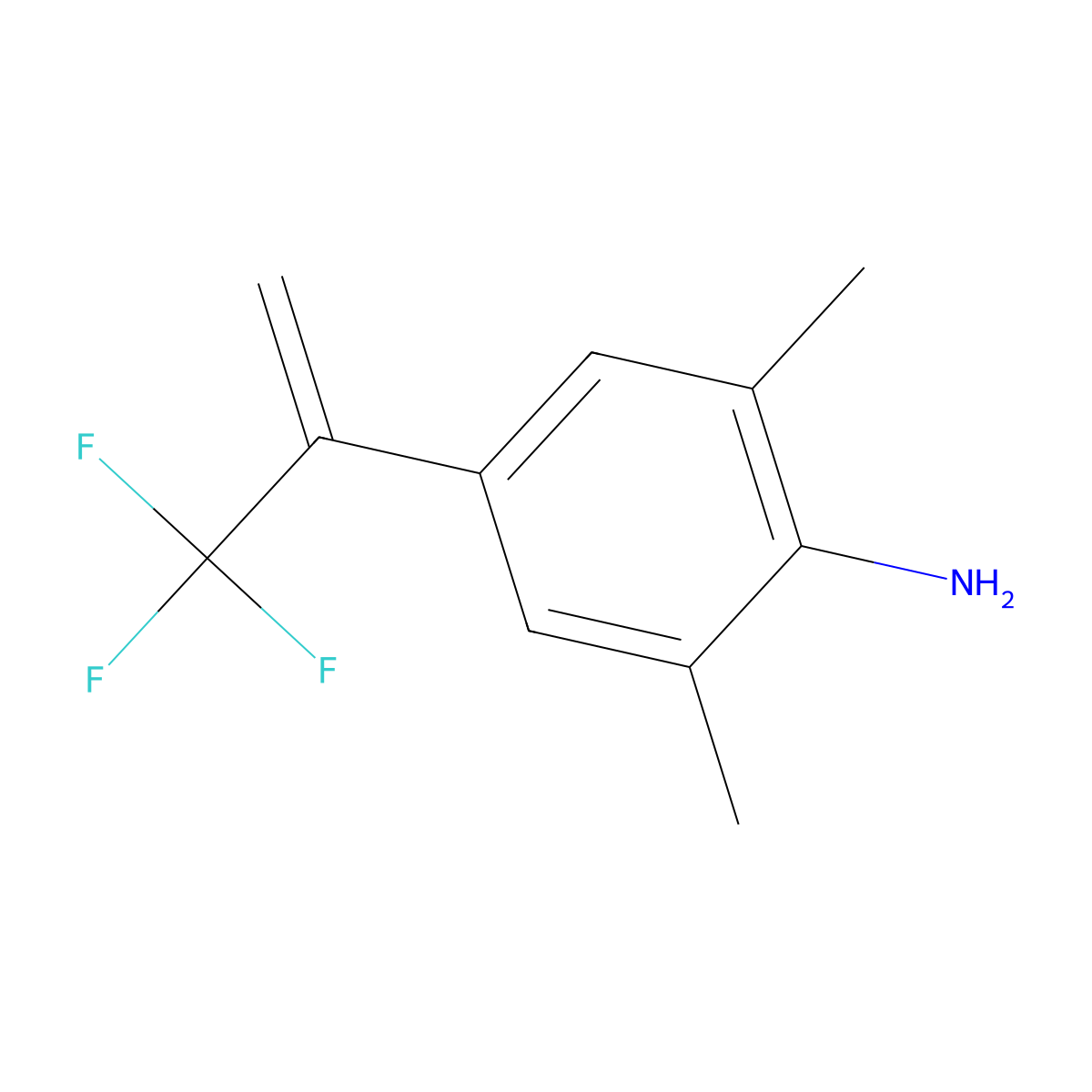 2,6-Dimethyl-4-(1-trifluoromethyl-vinyl)-phenylamine molecular structure, CAS 1004761-69-6