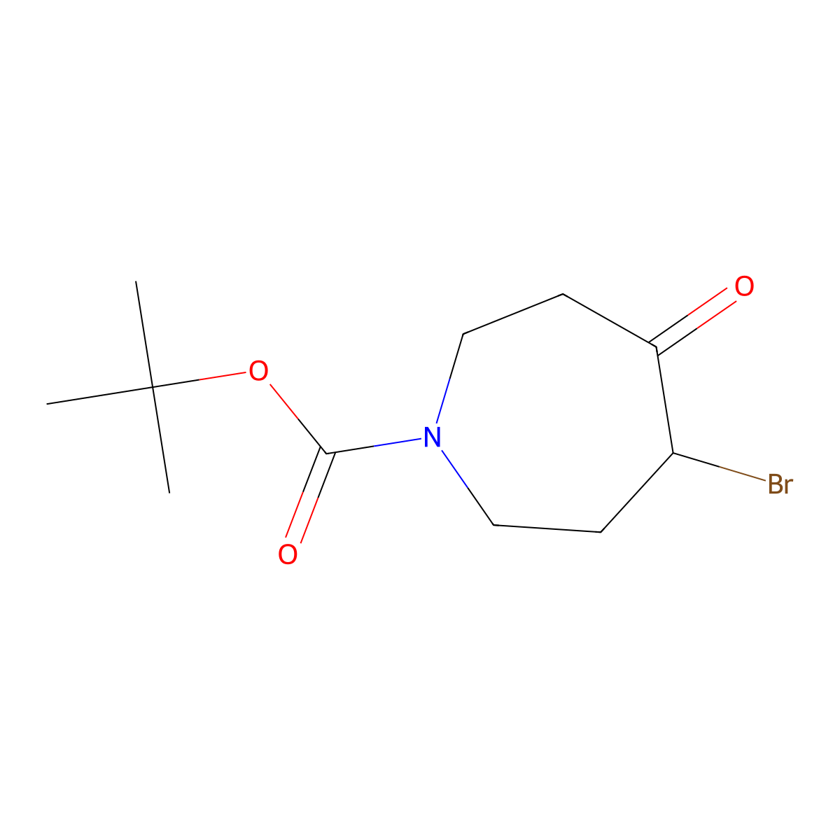 Tert-butyl 4-bromo-5-oxoazepane-1-carboxylate molecular structure, CAS 1004764-82-2