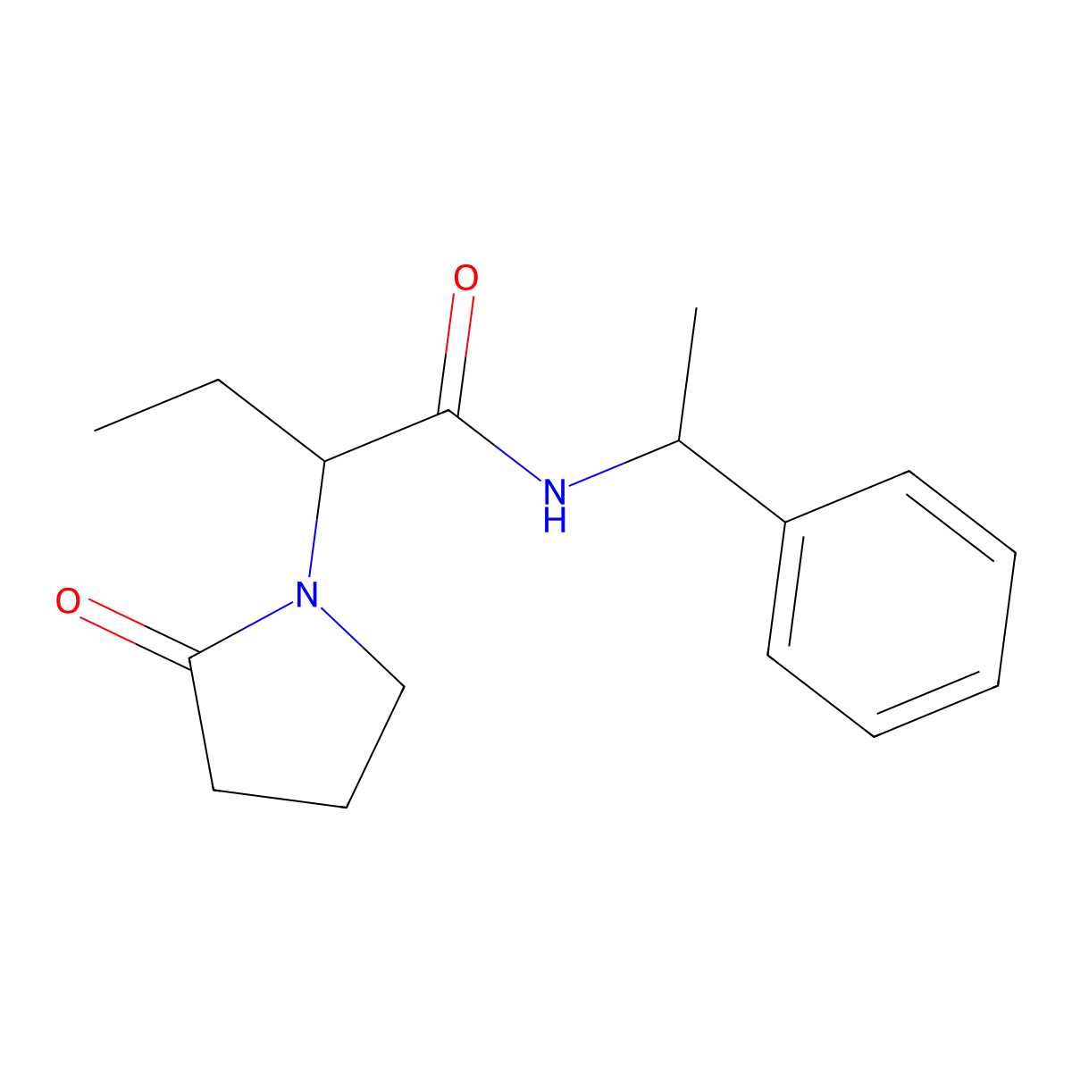 (S)-2-(2-oxopyrrolidin-1-yl)-N-((R)-1-phenylethyl)butanamide molecular structure, CAS 1004767-63-8