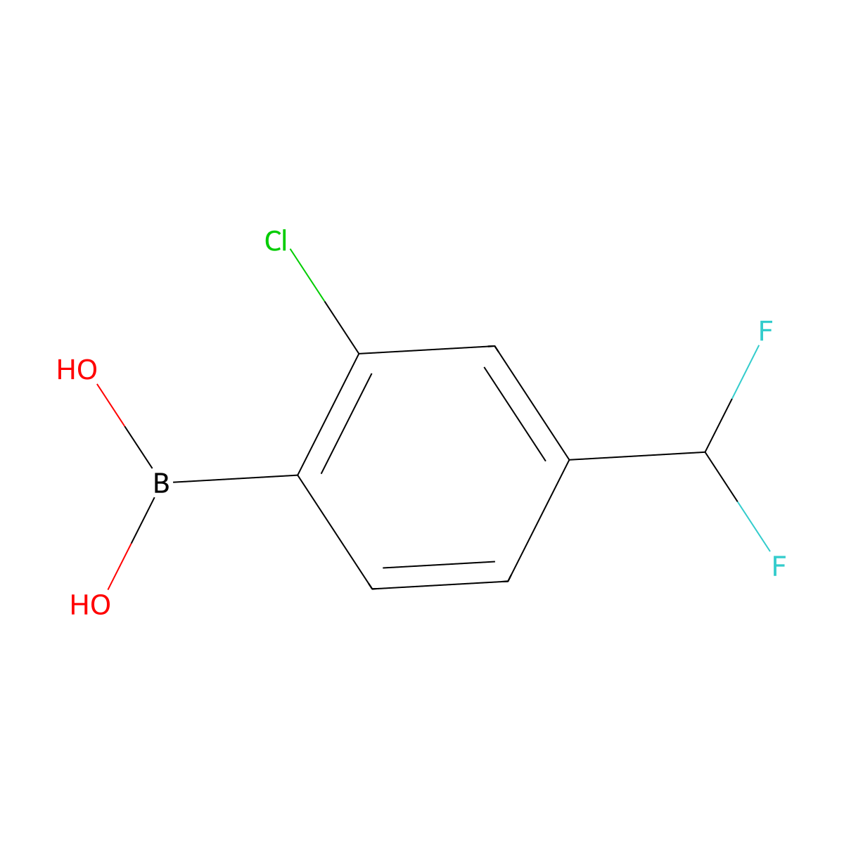 [2-Chloro-4-(difluoromethyl)phenyl]boronic acid molecular structure, CAS 1004775-31-8