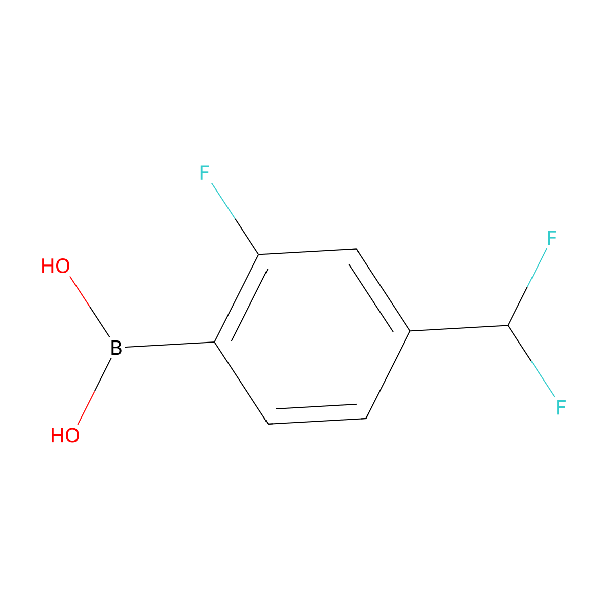 (4-(Difluoromethyl)-2-fluorophenyl)boronic acid molecular structure, CAS 1004775-32-9