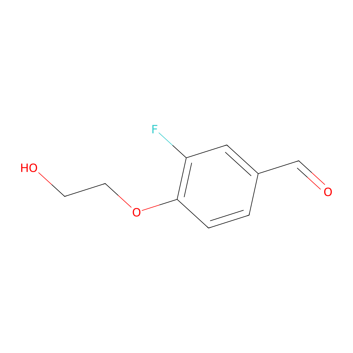 3-Fluoro-4-(2-hydroxyethoxy)benzaldehyde molecular structure, CAS 1004779-24-1