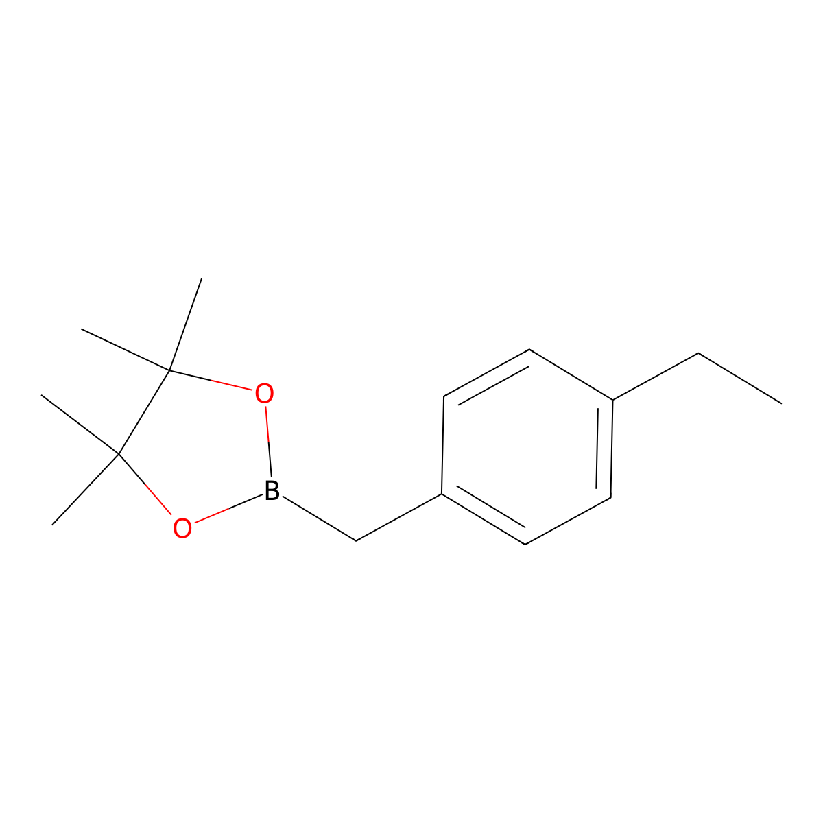 2-(4-Ethylbenzyl)-4,4,5,5-tetramethyl-1,3,2-dioxaborolane molecular structure, CAS 1004779-49-0