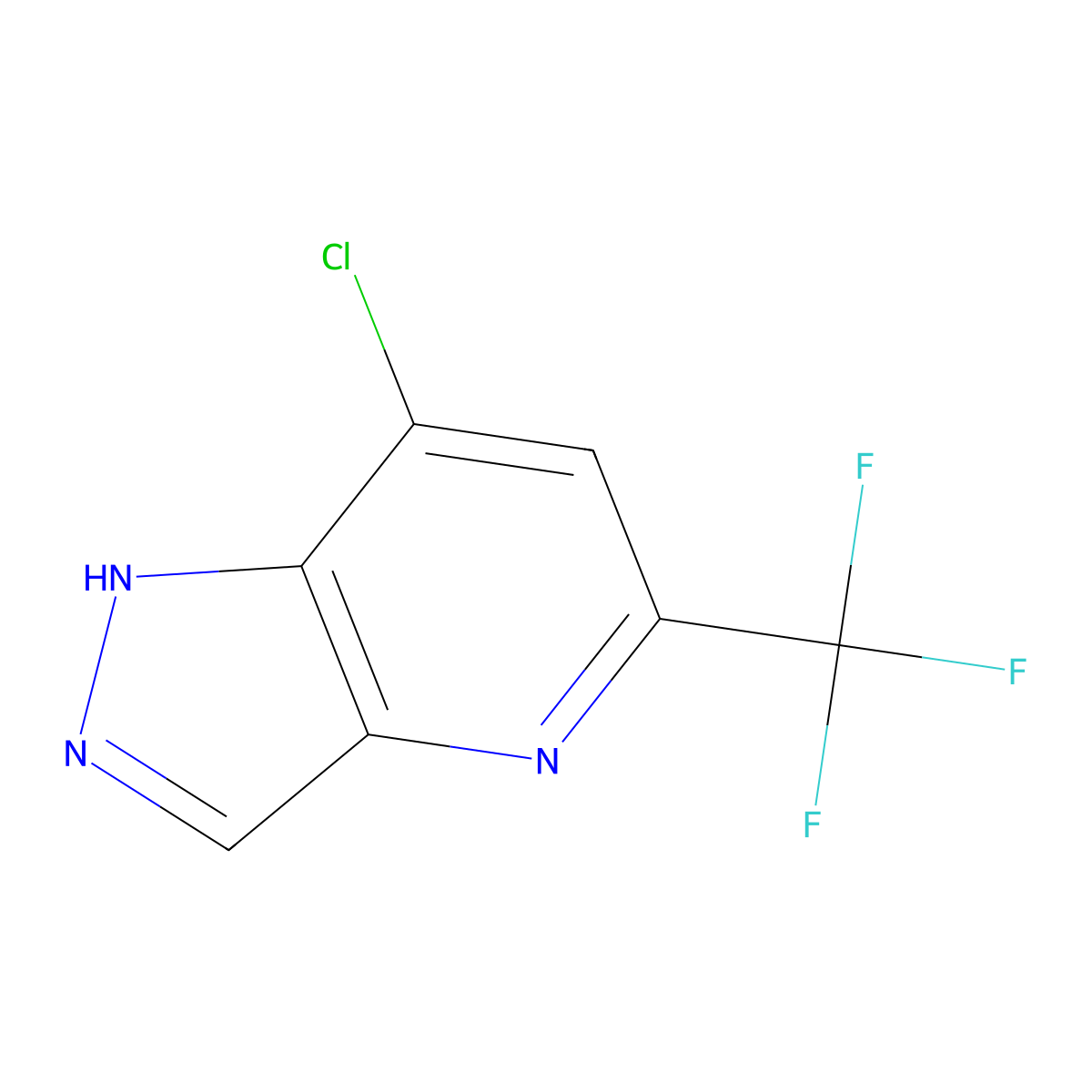 7-Chloro-5-(trifluoromethyl)-1H-pyrazolo[4,3-b]pyridine molecular structure, CAS 100478-05-5