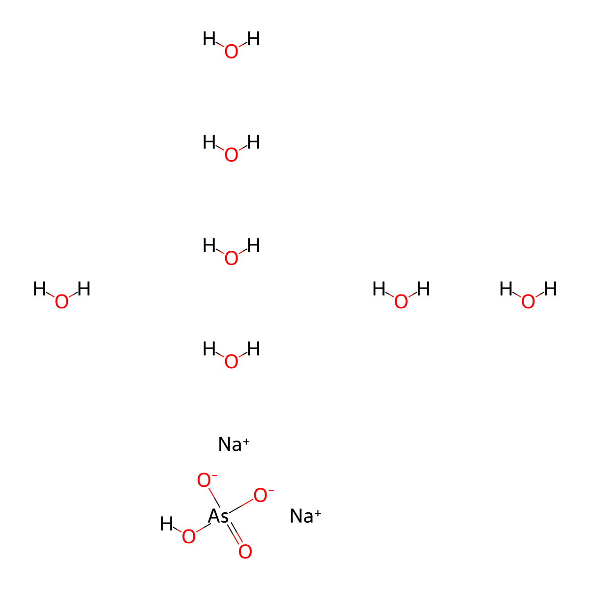 Sodium arsenate, dibasic heptahydrate molecular structure, CAS 10048-95-0
