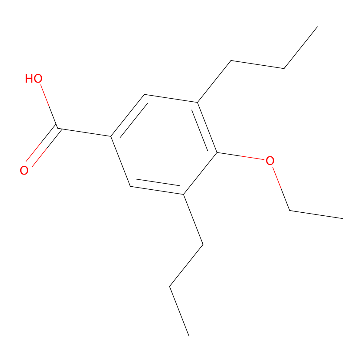 Benzoic acid, 3,5-dipropyl-4-ethoxy- molecular structure, CAS 100482-25-5