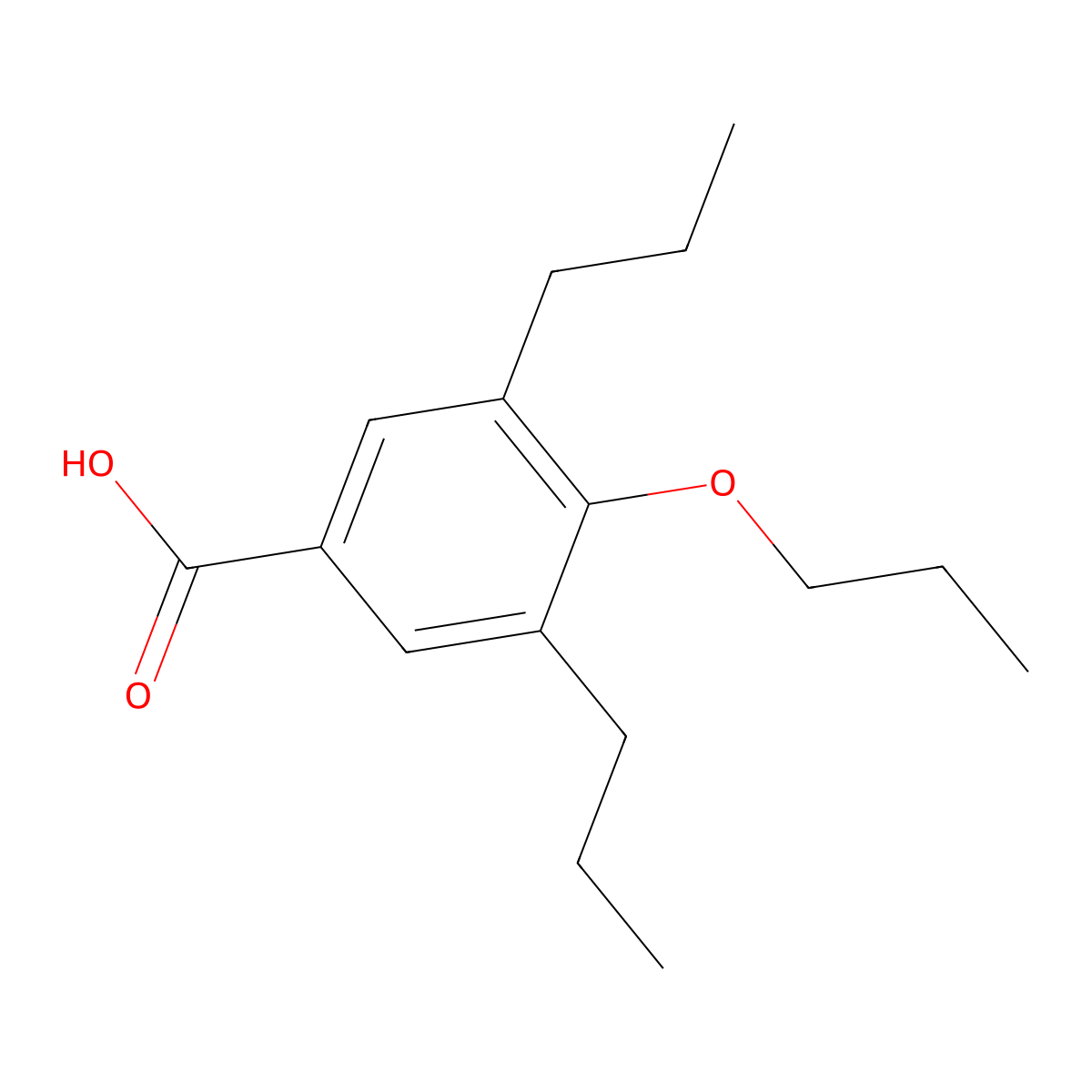 Benzoic acid, 3,5-dipropyl-4-propoxy- molecular structure, CAS 100482-30-2
