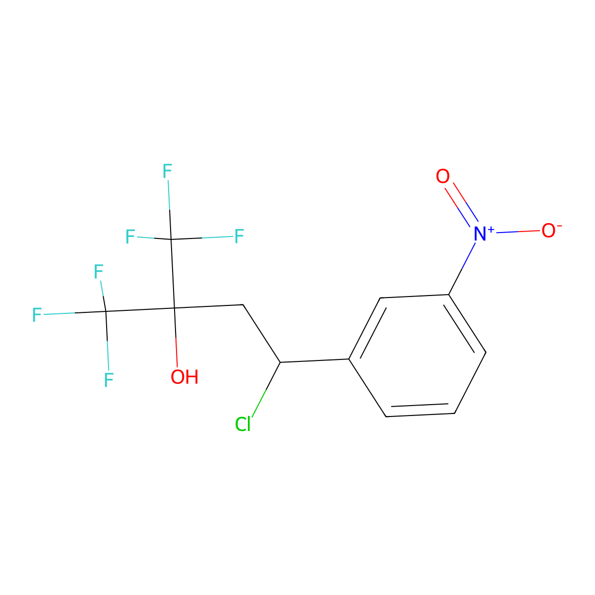 4-Chloro-1,1,1-trifluoro-4-(3-nitrophenyl)-2-(trifluoromethyl)butan-2-ol molecular structure, CAS 100482-44-8