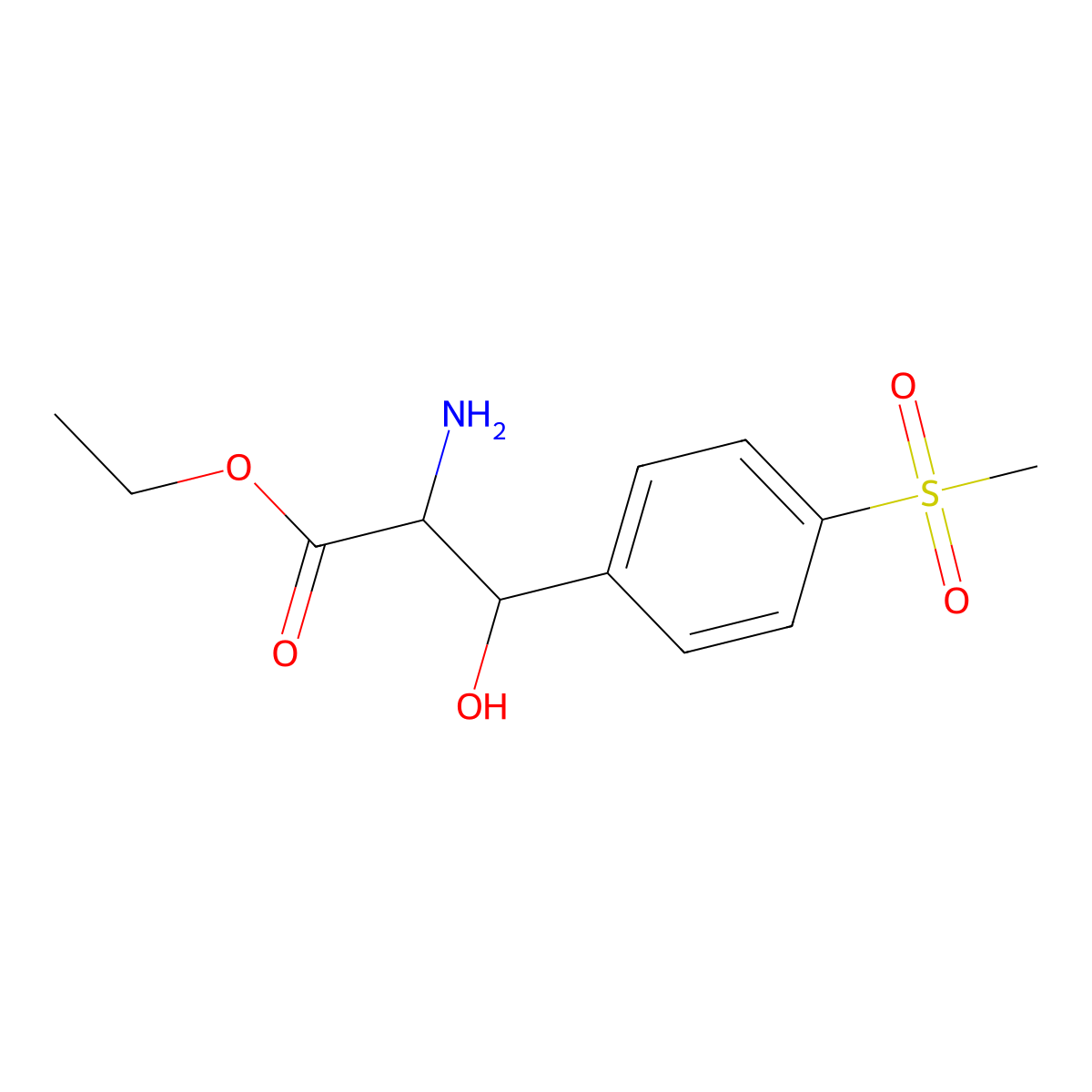 beta-Hydroxy-4-(methylsulfonyl)-phenylalanine ethyl ester molecular structure, CAS 100483-39-4