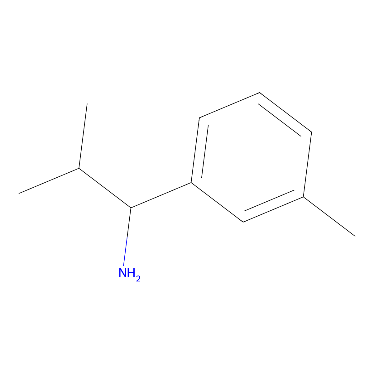 (1R)-2-methyl-1-(3-methylphenyl)propan-1-amine molecular structure, CAS 100485-65-2