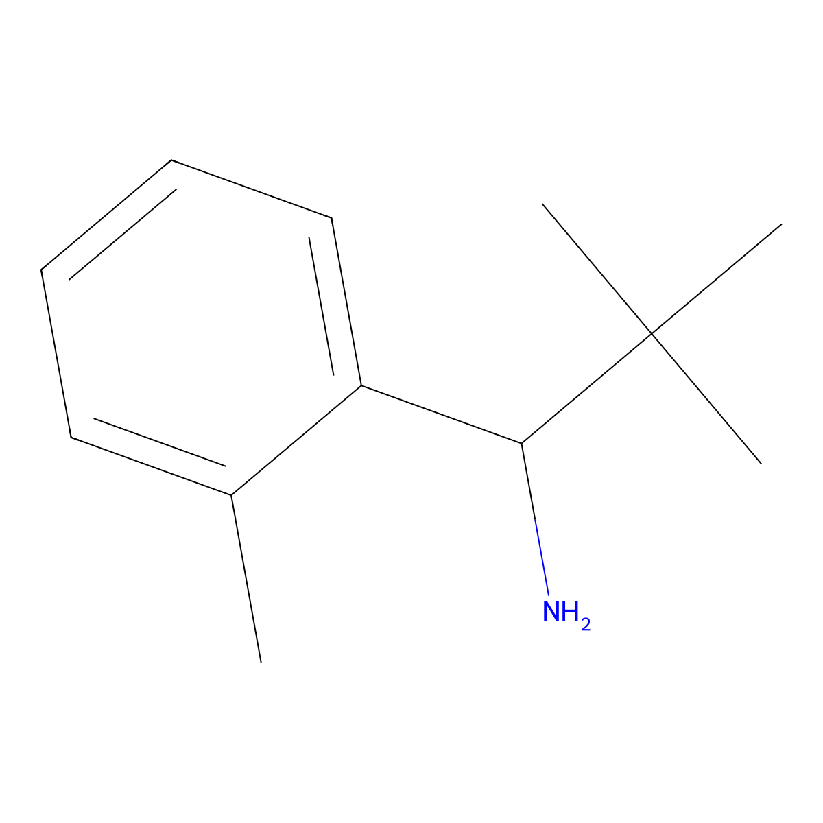 (S)-2,2-dimethyl-1-(o-tolyl)propan-1-amine molecular structure, CAS 100485-66-3