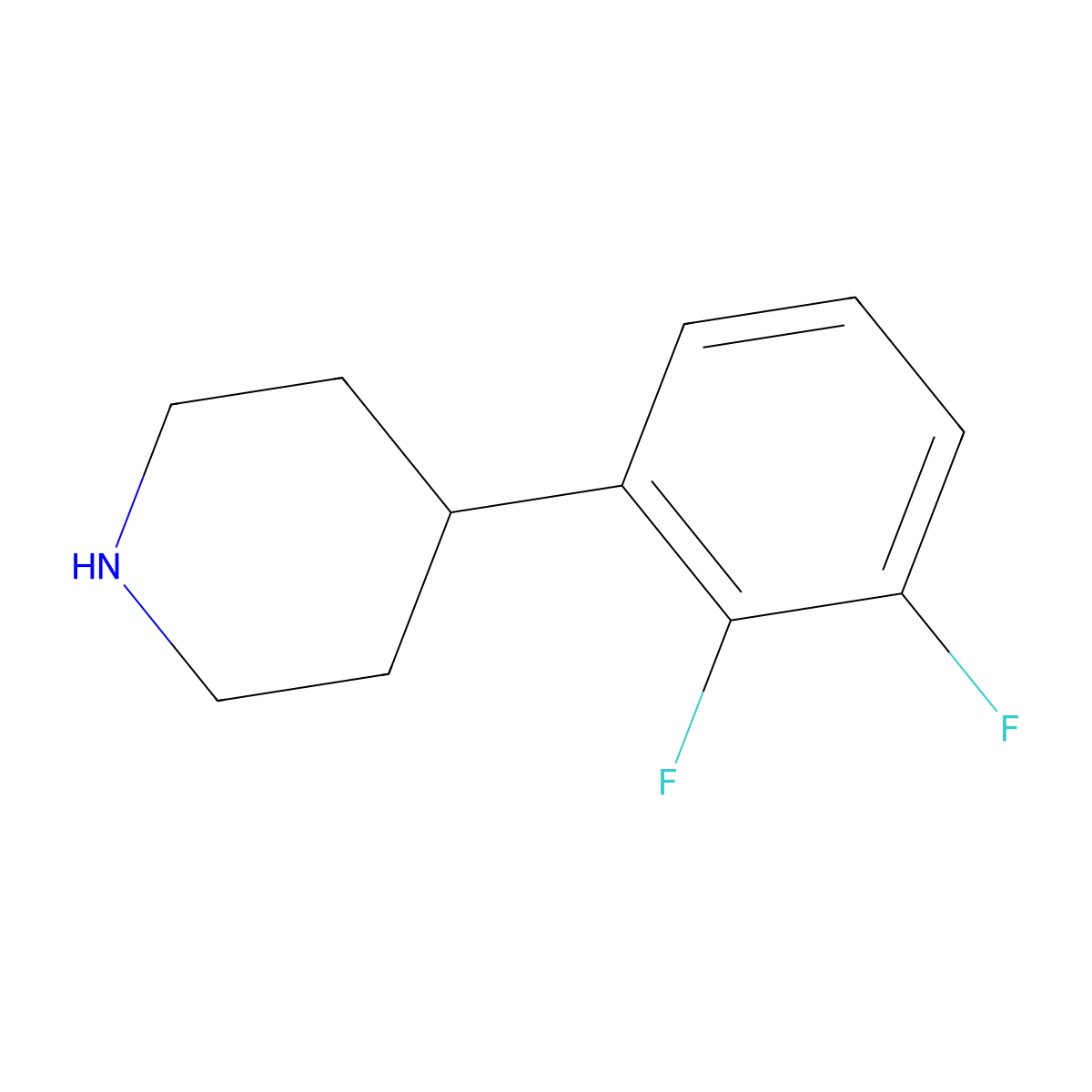 4-(2,3-Difluorophenyl)piperidine molecular structure, CAS 1004852-69-0