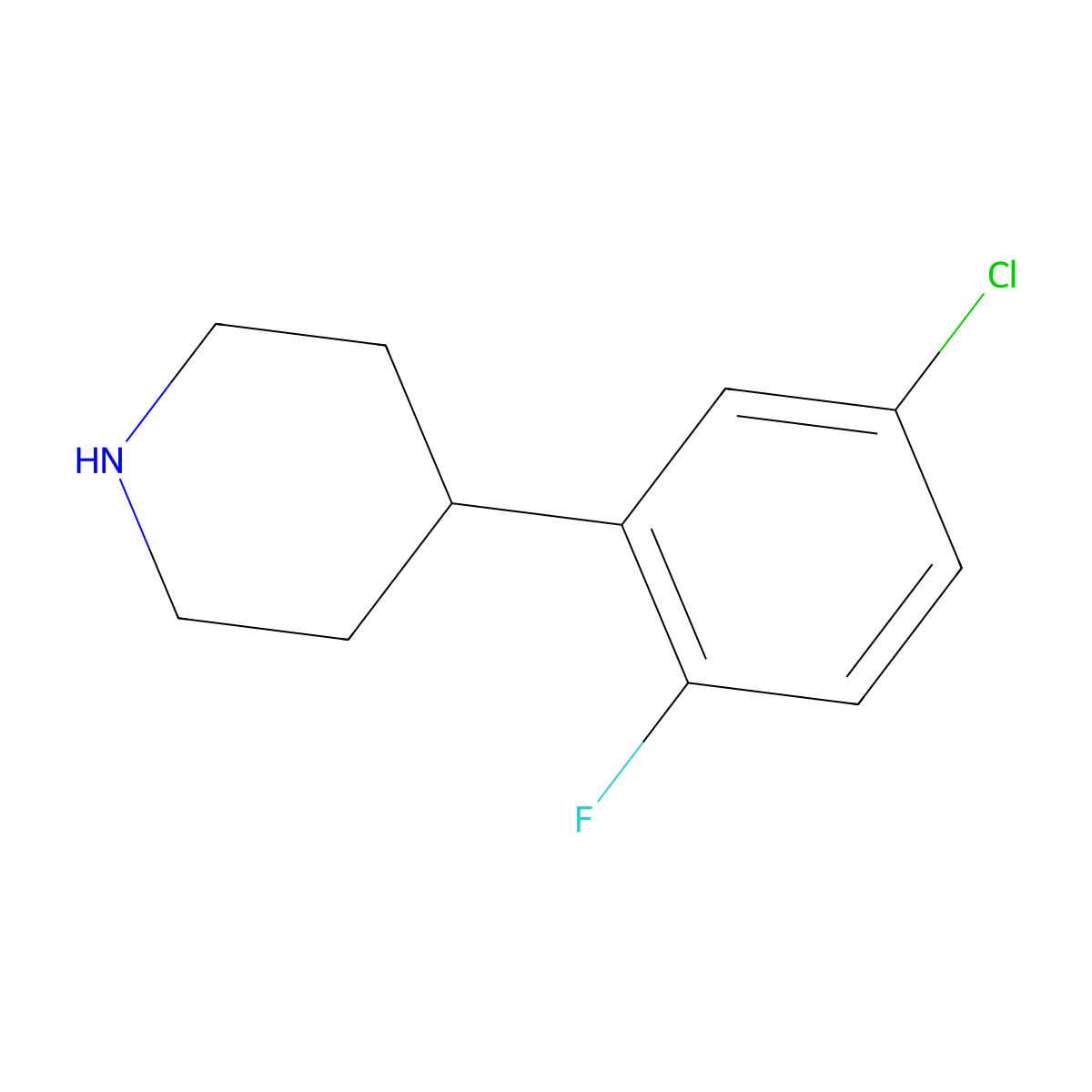 4-(5-Chloro-2-fluorophenyl)piperidine molecular structure, CAS 1004852-70-3