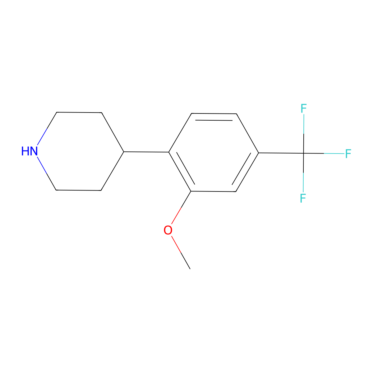 4-[2-Methoxy-4-(trifluoromethyl)phenyl]piperidine molecular structure, CAS 1004852-71-4
