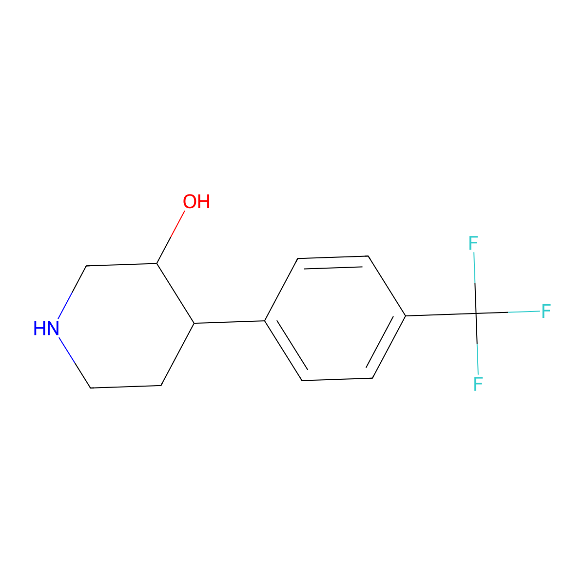 4-[4-(Trifluoromethyl)phenyl]piperidin-3-ol molecular structure, CAS 1004852-96-3