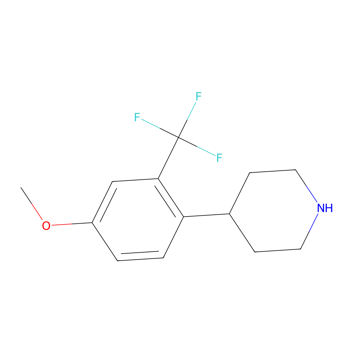 4-(4-Methoxy-2-(trifluoromethyl)phenyl)piperidine molecular structure, CAS 1004853-47-7