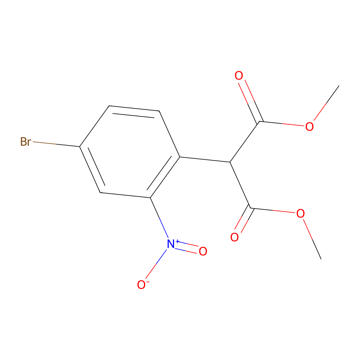 1,3-Dimethyl 2-(4-bromo-2-nitrophenyl)propanedioate molecular structure, CAS 100487-81-8